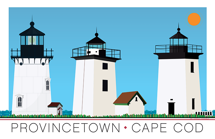 Lighthouses of Provincetown Illustration