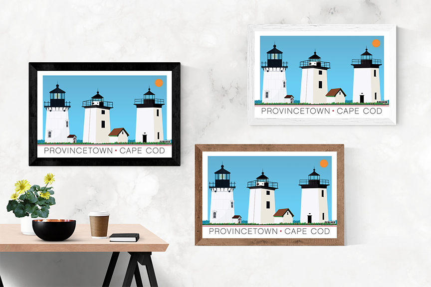 Lighthouses of Provincetown Illustration