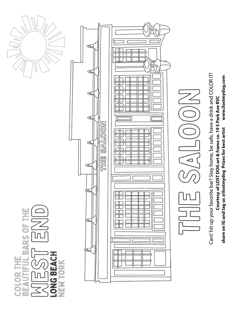 Adult Coloring Pages - Bars of West End Long Beach