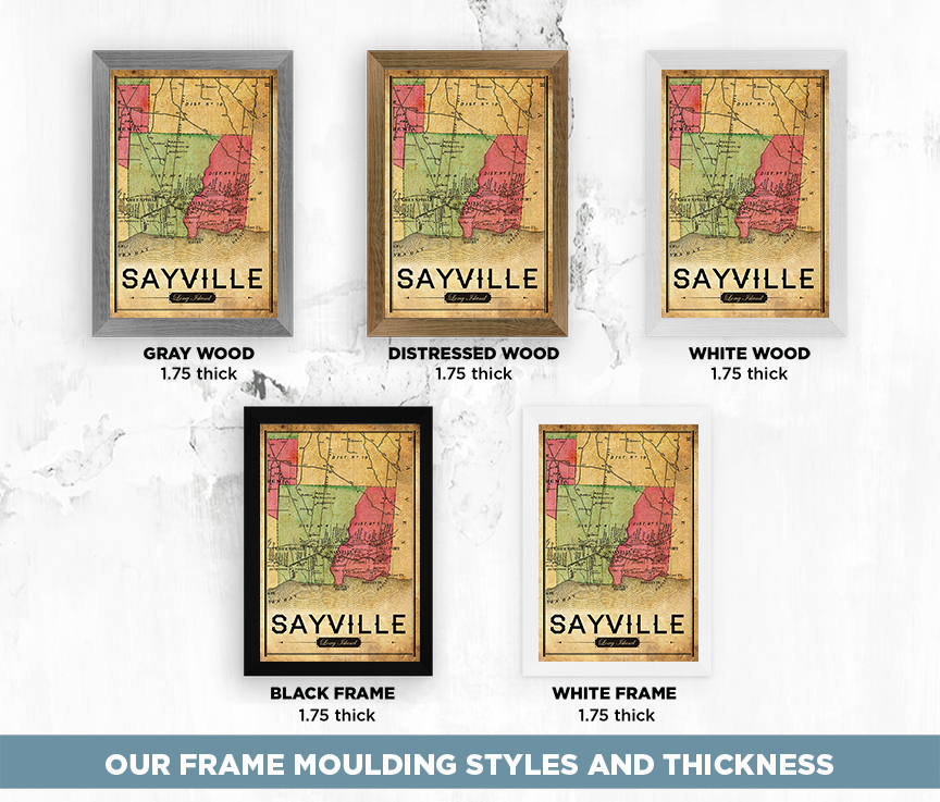 Sayville Vintage Map