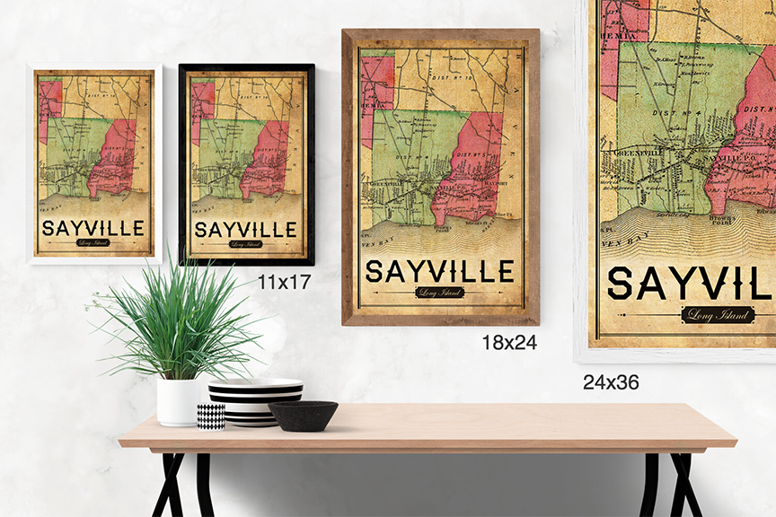 Sayville Vintage Map