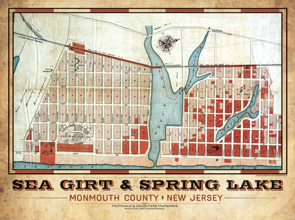 Sea Girt-Spring Lake Vintage Remixed Map