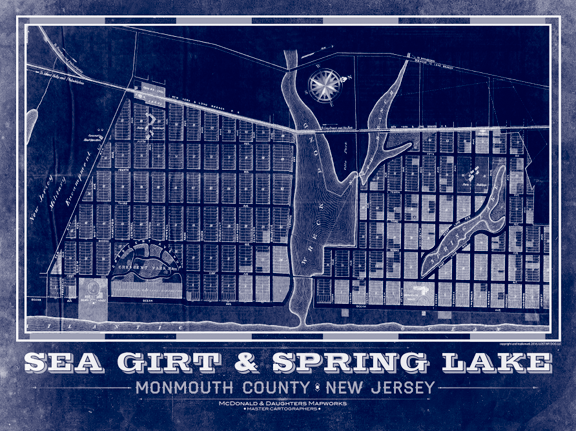 Sea Girt-Spring Lake Vintage Remixed Map