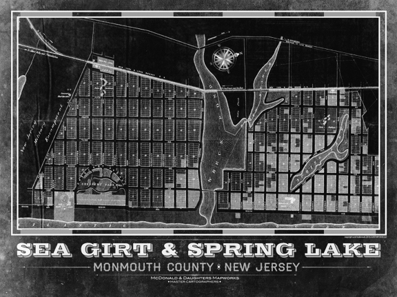 Sea Girt-Spring Lake Vintage Remixed Map