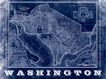 Washington DC Vintage Map