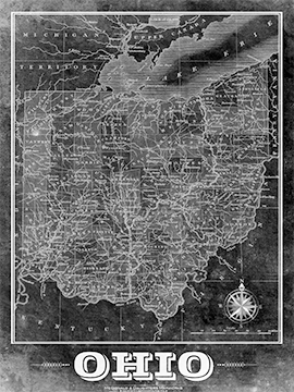 Ohio Vintage Map