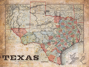 Texas Vintage Map