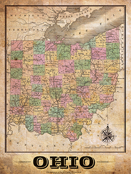 Ohio Vintage Map