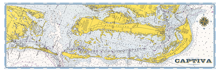 Captiva Island Vintage Nautical Map