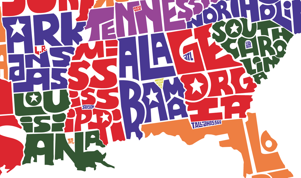 United States Hand Drawn Type Map