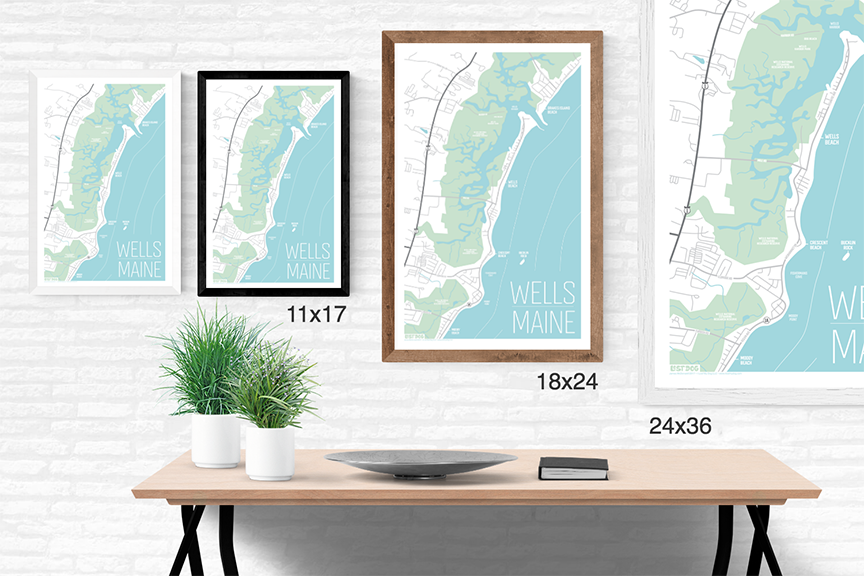 Wells Beach, Maine Line Map