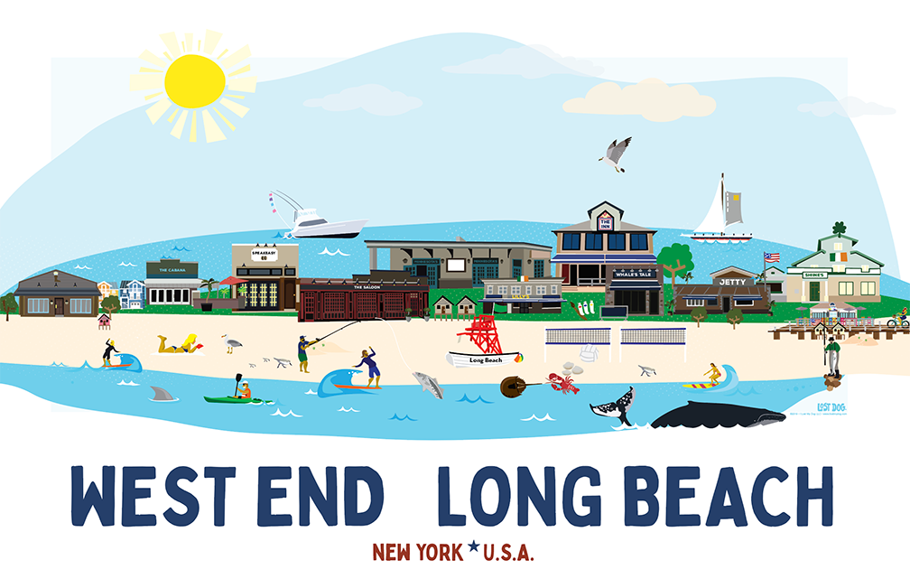 West End, Long Beach Skyline Illustration