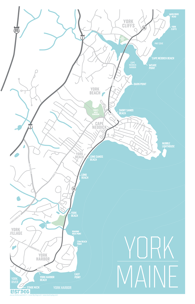 York, Maine Line Map