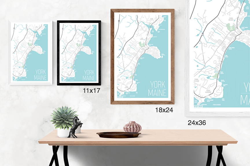 York, Maine Line Map